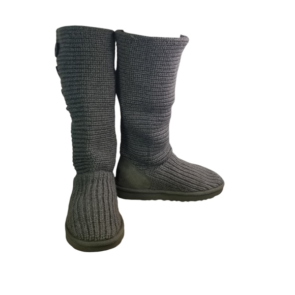 Ugg Classic Cardy 1016555 gray knit sweater boots - Picture 1 of 12